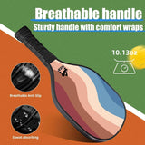 Lightweight 9-Ply Hard Basswood Pickleball Paddle with Curved Stripes Design for Indoor & Outdoor Play - Professional Size Construction, Breathable Non-Slip Grip