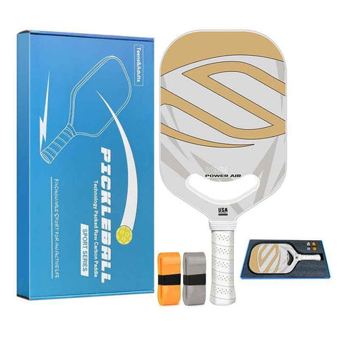 Darrahopens Sports & Fitness > Racquet Sports > Pickleball Yellow T700 Carbon Fiber Pickleball Paddle - 16mm Thick - Power Air Aerodynamic Design, PP Honeycomb Core, Ergonomic Grip, USAPA Approved Standard for Competitive Play In Australia - Darrahopens