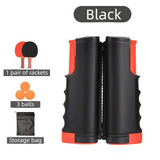 Darrahopens Sports & Fitness > Racquet Sports > Table Tennis Black Portable Table Tennis Set with 2 Paddles, 3 Balls and Carry Bag - 165cm Retractable Ping Pong Net & Post - Indoor/Outdoor Professional Training Kit