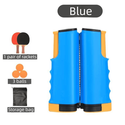 Darrahopens Sports & Fitness > Racquet Sports > Table Tennis Blue Portable Table Tennis Set with 2 Paddles, 3 Balls and Carry Bag - 165cm Retractable Ping Pong Net & Post - Indoor/Outdoor Professional Training Kit