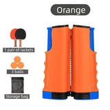Darrahopens Sports & Fitness > Racquet Sports > Table Tennis Orange Portable Table Tennis Set with 2 Paddles, 3 Balls and Carry Bag - 165cm Retractable Ping Pong Net & Post - Indoor/Outdoor Professional Training Kit