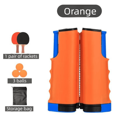 Darrahopens Sports & Fitness > Racquet Sports > Table Tennis Orange Portable Table Tennis Set with 2 Paddles, 3 Balls and Carry Bag - 165cm Retractable Ping Pong Net & Post - Indoor/Outdoor Professional Training Kit