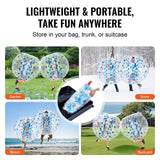 Darrahopens Sports & Fitness > Racquet Sports > Table Tennis VEVOR Inflatable Bumper Ball 1-Pack, 5FT/1.5M Body Sumo Zorb Balls for Teen & Adult, 0.8mm Thick PVC Human Hamster Bubble Balls for Outdoor Team Gaming Play, Bumper Bopper Toys for Garden, Yard, Park
