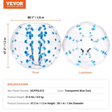 Darrahopens Sports & Fitness > Racquet Sports > Table Tennis VEVOR Inflatable Bumper Ball 1-Pack, 5FT/1.5M Body Sumo Zorb Balls for Teen & Adult, 0.8mm Thick PVC Human Hamster Bubble Balls for Outdoor Team Gaming Play, Bumper Bopper Toys for Garden, Yard, Park