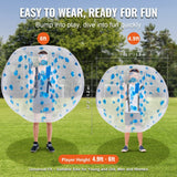 Darrahopens Sports & Fitness > Racquet Sports > Table Tennis VEVOR Inflatable Bumper Ball 1-Pack, 5FT/1.5M Body Sumo Zorb Balls for Teen & Adult, 0.8mm Thick PVC Human Hamster Bubble Balls for Outdoor Team Gaming Play, Bumper Bopper Toys for Garden, Yard, Park