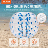 Darrahopens Sports & Fitness > Racquet Sports > Table Tennis VEVOR Inflatable Bumper Ball 1-Pack, 5FT/1.5M Body Sumo Zorb Balls for Teen & Adult, 0.8mm Thick PVC Human Hamster Bubble Balls for Outdoor Team Gaming Play, Bumper Bopper Toys for Garden, Yard, Park