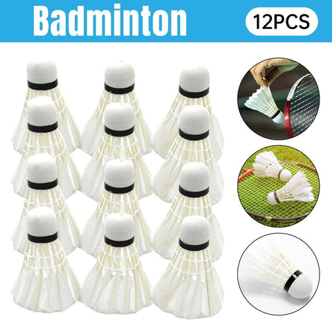 Darrahopens Sports & Fitness > Racquet Sports > Tennis 12 Pcs Badminton Shuttlecocks Durable Gooes Feather Badminton Ball For Training