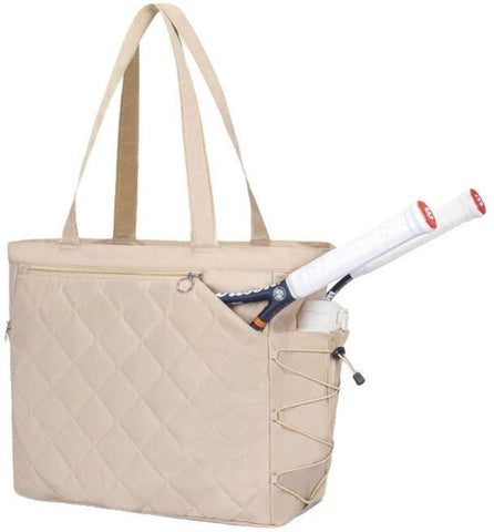 Darrahopens Sports & Fitness > Racquet Sports > Tennis Backpack - Tennis Bag - Handbag - Sports Bag - Waterproof Racket Bag - Suitable for multiple rackets with shoe compartment - Beige