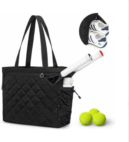Darrahopens Sports & Fitness > Racquet Sports > Tennis Backpack - Tennis bag - Handbag - Sports bag - Waterproof racket bag - Suitable for multiple rackets with shoe compartment - Black