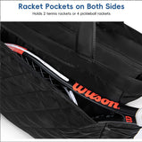 Darrahopens Sports & Fitness > Racquet Sports > Tennis Backpack - Tennis bag - Handbag - Sports bag - Waterproof racket bag - Suitable for multiple rackets with shoe compartment - Black