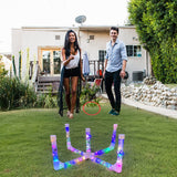Darrahopens Sports & Fitness > Racquet Sports > Tennis LED Ring Toss Game Set, Outdoor Indoor Yard Game for Adults & Kids with Light-Up Targets, Compact Carry for Parties & Family Fun