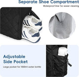 Darrahopens Sports & Fitness > Racquet Sports > Tennis Tennis Bag – Extra Large Sports Bag with Shoe Compartment – Suitable for 2-4 Rackets – Waterproof and Lightweight – Unisex（Black）