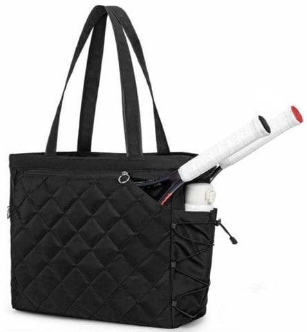 Darrahopens Sports & Fitness > Racquet Sports > Tennis Tennis Bag – Extra Large Sports Bag with Shoe Compartment – Suitable for 2-4 Rackets – Waterproof and Lightweight – Unisex（Black）
