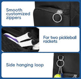 Darrahopens Sports & Fitness > Racquet Sports > Tennis Tennis Bag – Extra Large Sports Bag with Shoe Compartment – Suitable for 2-4 Rackets – Waterproof and Lightweight – Unisex（Black）