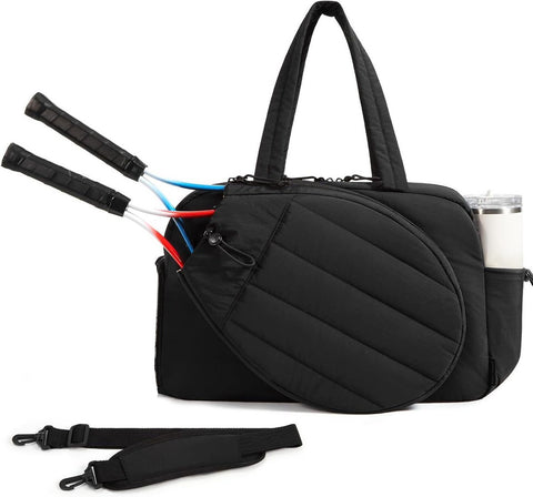 Darrahopens Sports & Fitness > Racquet Sports > Tennis Tennis Bag - Tennis Backpack - 42L with Shoe Compartment - Sports Bag - Waterproof Racket Bag - Protective Racket Compartment - Portable as a Shoulder Bag - Black