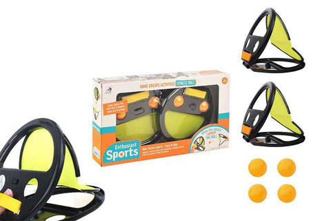 Darrahopens Sports & Fitness > Racquet Sports > Tennis Toss And Catch Ball Set Interactive Throw And Catch Ball Hand Grip Racket With Balls