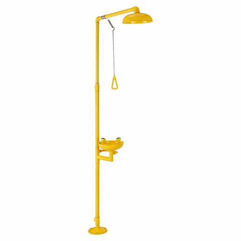 Darrahopens Sports & Fitness > Racquet Sports > Tennis VEVOR Emergency Shower Eye Wash Station, 34.25 x 15.75 x 91.73 Inch 304 Stainless Steel Eyewash and Shower Combination, OSHA-Approved First Aid Eye Wash Station, for Schools, Labs, Factories, Yellow