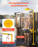 Darrahopens Sports & Fitness > Racquet Sports > Tennis VEVOR Emergency Shower Eye Wash Station, 34.25 x 15.75 x 91.73 Inch 304 Stainless Steel Eyewash and Shower Combination, OSHA-Approved First Aid Eye Wash Station, for Schools, Labs, Factories, Yellow