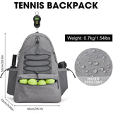 Darrahopens Sports & Fitness > Racquet Sports > Tennis White Lightweight Water Resistant Tennis Backpack - Multi-Pocket Sports Bag for Rackets, Balls & Gear