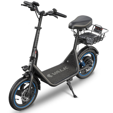 Darrahopens Sports & Fitness > Scooters, Hoverboards & Accessories > Electric Scooters VALK Electric Scooter with Seat, 30km Range, Disc brakes, 14" Tyres, Motorised eScooter for Adults Teens Commuter