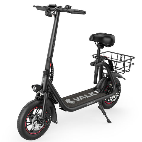 Darrahopens Sports & Fitness > Scooters, Hoverboards & Accessories > Electric Scooters VALK Electric Scooter with Seat, Disc brakes, 12" Tyres, Motorised eScooter for Adults Teens Commuter