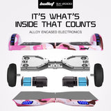 Darrahopens Sports & Fitness > Scooters, Hoverboards & Accessories > Hoverboards BULLET SX-2000 Hoverboard Scooter, 500W Brushless, Superior Self Balancing System, UL Certified, LED Lights, Pink Camo
