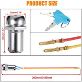Darrahopens Sports & Fitness > Scooters, Hoverboards & Accessories > Scooter Accessories 2 Wire Ignition Switch, Key Start Switch With 2 On-Off Buttons For Electric Scooter Atv Moped Go Kart