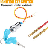 Darrahopens Sports & Fitness > Scooters, Hoverboards & Accessories > Scooter Accessories 2 Wire Ignition Switch, Key Start Switch With 2 On-Off Buttons For Electric Scooter Atv Moped Go Kart