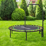 Darrahopens Sports & Fitness > Trampolines Everfit 48inch Round Trampoline Kids Exercise Fitness Adjustable Handrail Green