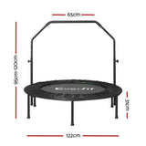 Darrahopens Sports & Fitness > Trampolines Everfit 48inch Round Trampoline Kids Exercise Fitness Adjustable Handrail Green