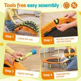 Darrahopens Sports & Fitness > Trampolines > Trampolines & Accessories Bestway 36inch Kids Trampoline Foldable Rebounder Fitness for Ages 3+ Orange
