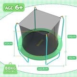 Darrahopens Sports & Fitness > Trampolines > Trampolines & Accessories Bestway 8ft Trampoline Kids Rebounder Safety Net Enclosure Outdoor Fitness 2.44m for Ages 6+