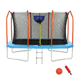 Darrahopens Sports & Fitness > Trampolines > Trampolines & Accessories Everfit 12FT Kids Trampoline Rectangle Rebounder with Basketball Set Blue In Australia - Darrahopens