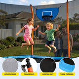 Darrahopens Sports & Fitness > Trampolines > Trampolines & Accessories Everfit 12FT Kids Trampoline Rectangle Rebounder with Basketball Set Blue In Australia - Darrahopens