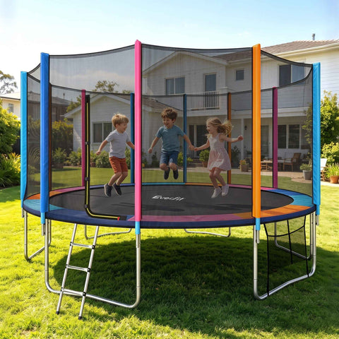 Everfit 16FT Kids Trampoline Rebounder with Enclosure Net Storage Bag In Australia - Darrahopens