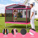 Darrahopens Sports & Fitness > Trampolines > Trampolines & Accessories Everfit 3-in-1 Kids Rectangle 6FT Trampoline Rebounder with Swing Belt Pink In Australia - Darrahopens