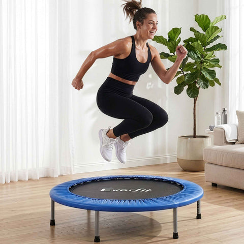 Darrahopens Sports & Fitness > Trampolines > Trampolines & Accessories Everfit 40-Inch Fitness Trampoline Rebounder Mini Round Trampoline Home Workouts