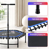 Darrahopens Sports & Fitness > Trampolines > Trampolines & Accessories Everfit 48inch Hexagon Fitness Trampoline Rebounder Adjustable Handrail Blue