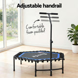 Darrahopens Sports & Fitness > Trampolines > Trampolines & Accessories Everfit 48inch Hexagon Fitness Trampoline Rebounder Adjustable Handrail Blue