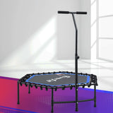 Darrahopens Sports & Fitness > Trampolines > Trampolines & Accessories Everfit 48inch Hexagon Fitness Trampoline Rebounder Adjustable Handrail Blue