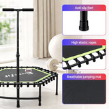 Darrahopens Sports & Fitness > Trampolines > Trampolines & Accessories Everfit 48inch Hexagon Fitness Trampoline Rebounder Adjustable Handrail Green