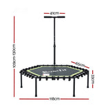 Darrahopens Sports & Fitness > Trampolines > Trampolines & Accessories Everfit 48inch Hexagon Fitness Trampoline Rebounder Adjustable Handrail Green