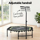 Darrahopens Sports & Fitness > Trampolines > Trampolines & Accessories Everfit 48inch Hexagon Fitness Trampoline Rebounder Adjustable Handrail Green