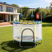 Darrahopens Sports & Fitness > Trampolines > Trampolines & Accessories Everfit 55inch Trampoline Kids Rebounder with Basketball Set Sandbag Boxing Game