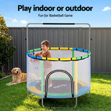 Darrahopens Sports & Fitness > Trampolines > Trampolines & Accessories Everfit 55inch Trampoline Kids Rebounder with Basketball Set Sandbag Boxing Game