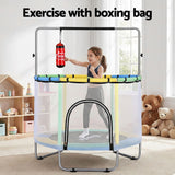 Darrahopens Sports & Fitness > Trampolines > Trampolines & Accessories Everfit 55inch Trampoline Kids Rebounder with Basketball Set Sandbag Boxing Game