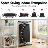 Darrahopens Sports & Fitness > Trampolines > Trampolines & Accessories Everfit 56-Inch Foldable Fitness Trampoline Indoor Rebounder Adjustable Handrail