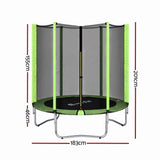 Darrahopens Sports & Fitness > Trampolines > Trampolines & Accessories Everfit 6FT Kids Trampoline Round Rebounder with Enclosure Net Green In Australia - Darrahopens
