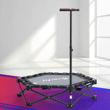 Darrahopens Sports & Fitness > Trampolines > Trampolines & Accessories Everfit Fitness Foldable Trampoline Rebounder Adjustable Handle Indoor Exercise Black