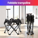 Darrahopens Sports & Fitness > Trampolines > Trampolines & Accessories Everfit Fitness Foldable Trampoline Rebounder Adjustable Handle Indoor Exercise Black